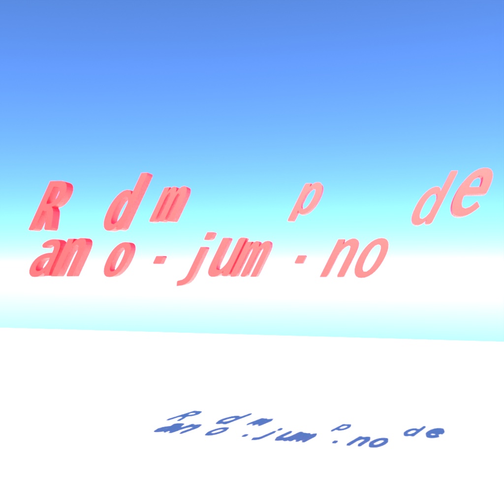 blender「Random jump node」3D空間で扱える文字に関するgeometry nodeその7