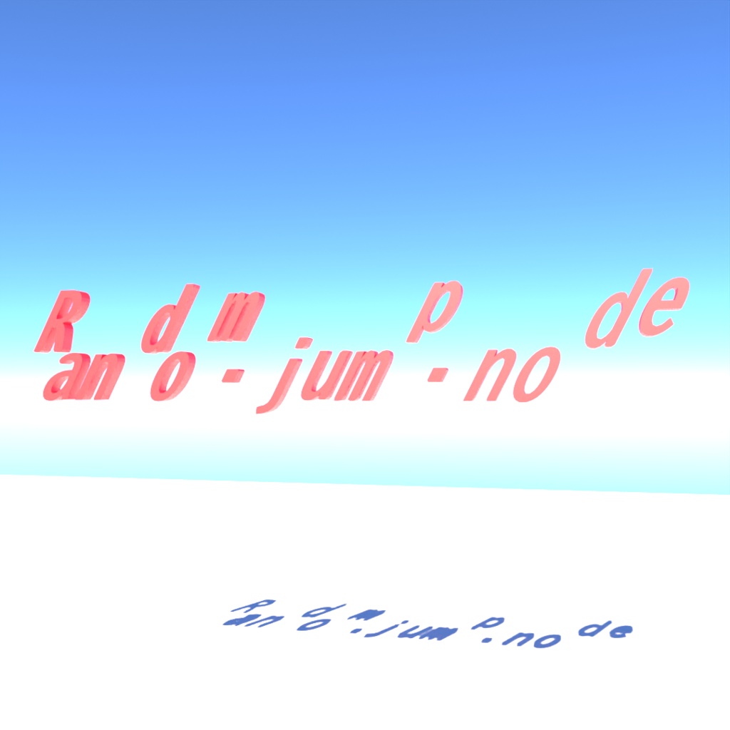 blender「Random jump node」3D空間で扱える文字に関するgeometry nodeその7