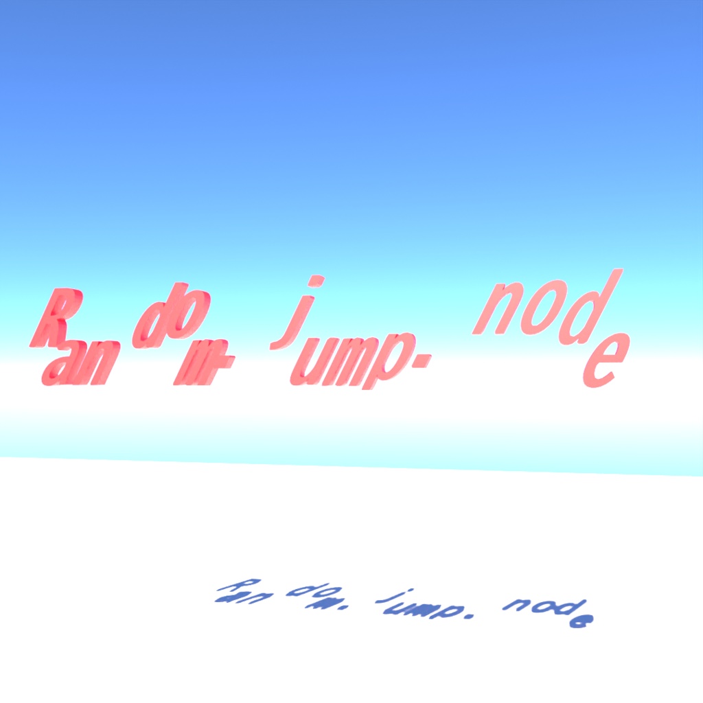 blender「Random jump node」3D空間で扱える文字に関するgeometry nodeその7