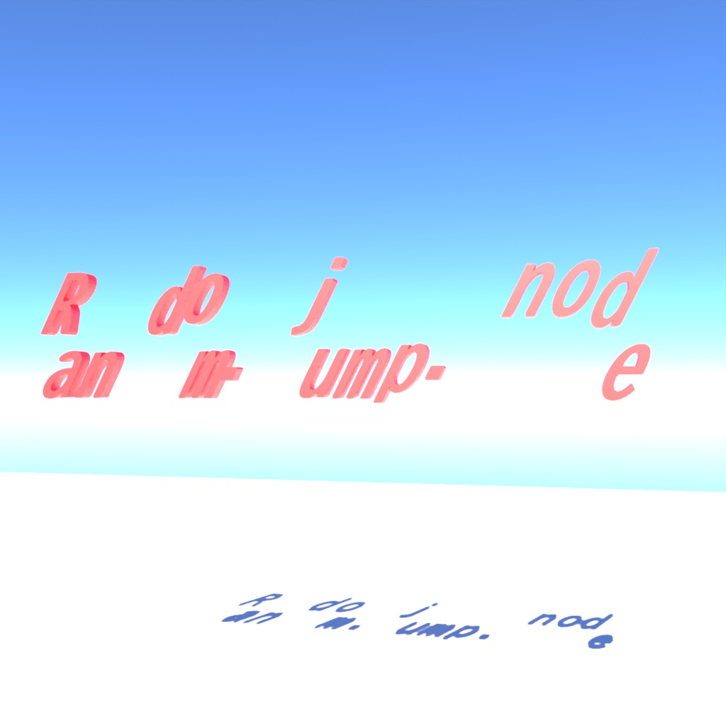 blender「Random jump node」3D空間で扱える文字に関するgeometry nodeその7