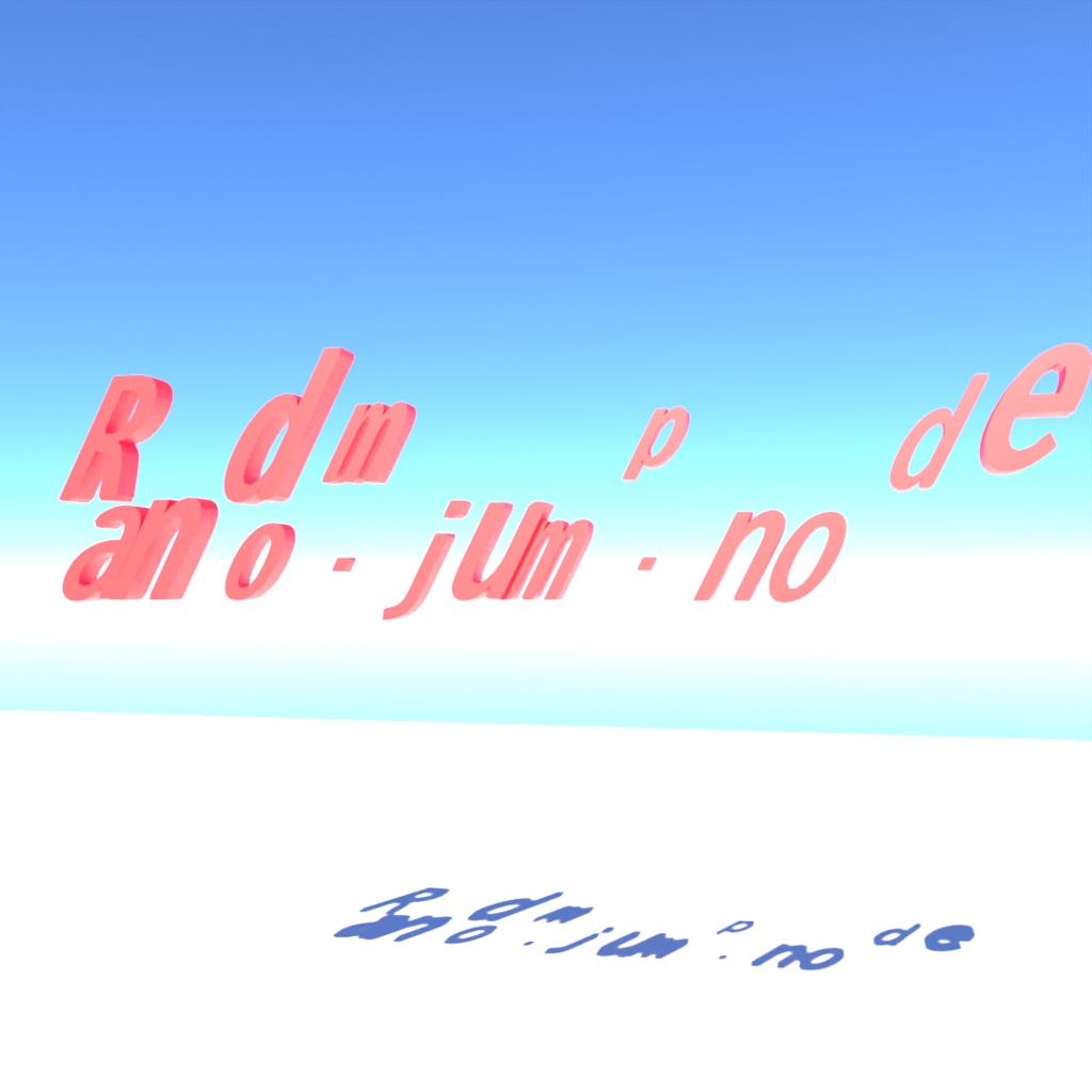 blender「Random jump node」3D空間で扱える文字に関するgeometry nodeその7