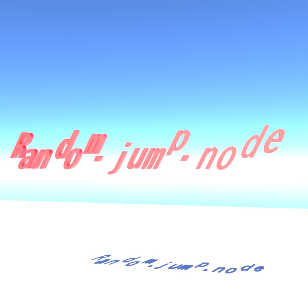 blender「Random jump node」3D空間で扱える文字に関するgeometry nodeその7