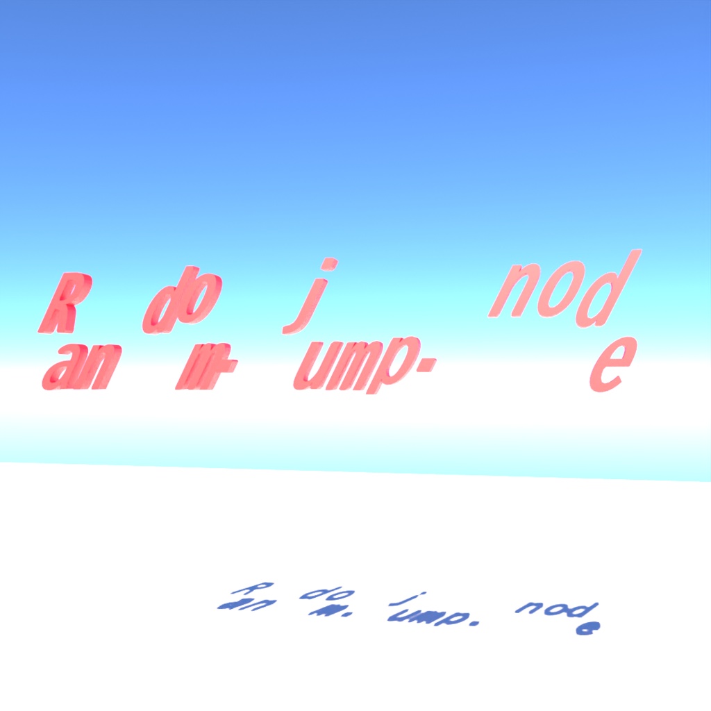 blender「Random jump node」3D空間で扱える文字に関するgeometry nodeその7