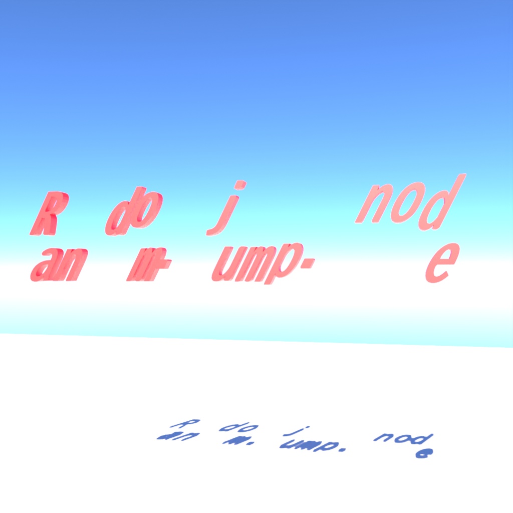 blender「Random jump node」3D空間で扱える文字に関するgeometry nodeその7