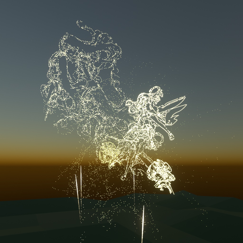 旧・花火ジェネレータ/Older version Fireworks Generator🎆