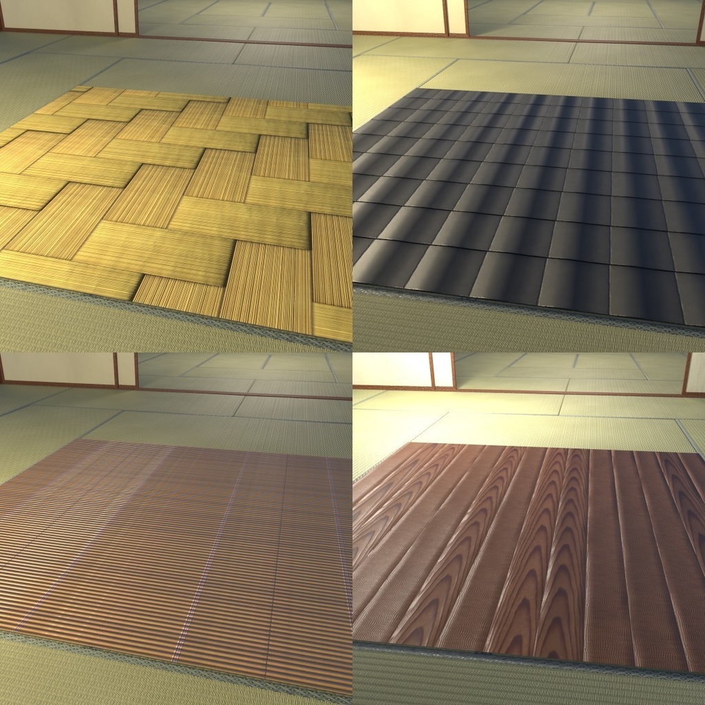 【無料配布/free】🔴JapaneseTexture/日本テクスチャ(瓦・畳・網代・簾・土壁・和紙・木目・葺き系統など)