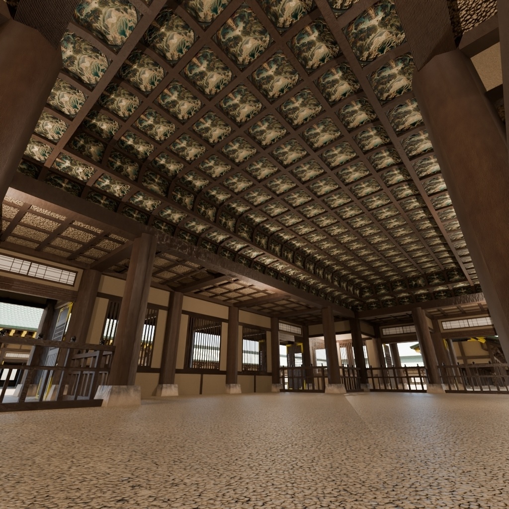 日本の寺「金堂」3D JapaneseTemple/MainHall24.12