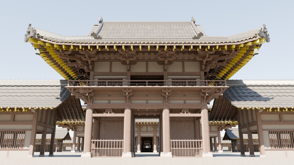 日本の寺「中門」3D JapaneseTemple/SmallGate24.12