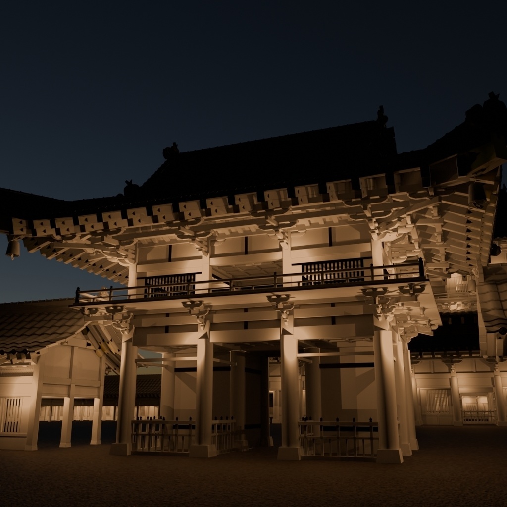 日本の寺「中門」3D JapaneseTemple/SmallGate24.12