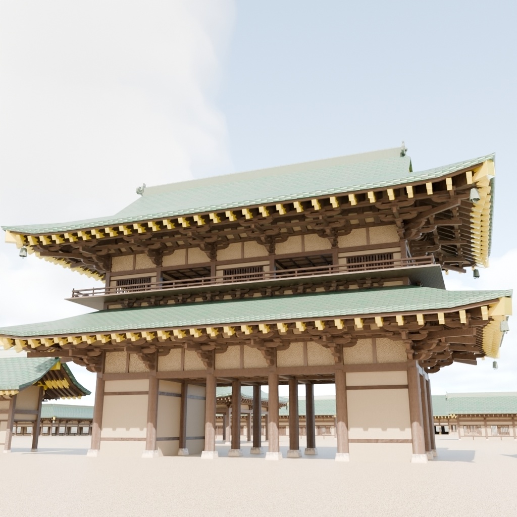 日本の寺「南大門」3D JapaneseTemple/BigGate24.12