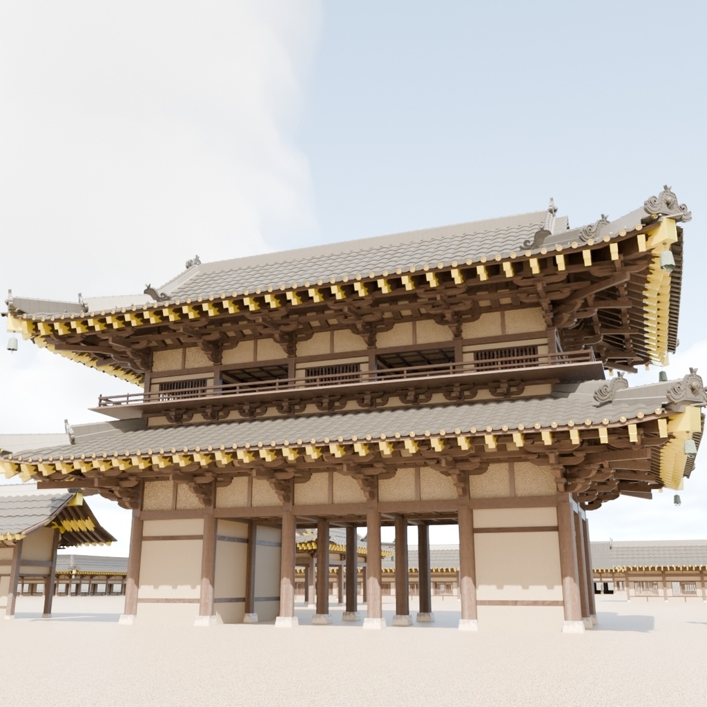 日本の寺「南大門」3D JapaneseTemple/BigGate24.12