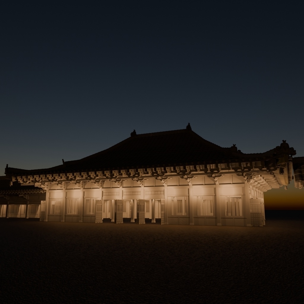 日本の寺「講堂」3D JapaneseTemple/Auditorium24.12