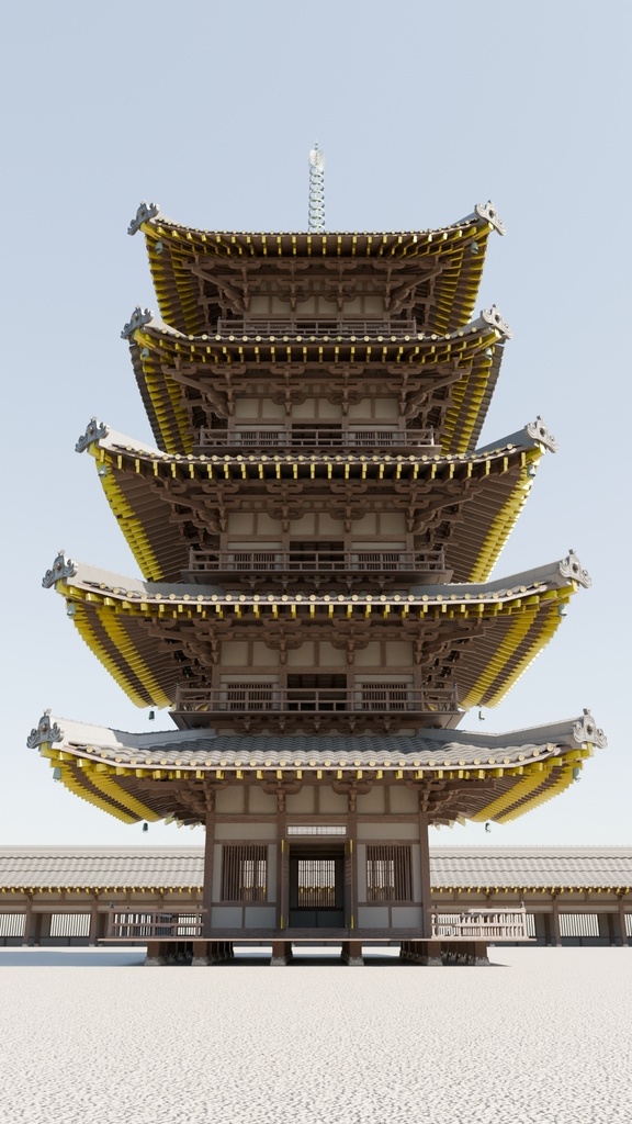 日本の寺「五重塔」3D JapaneseTemple/FiveStoryPagoda24.12