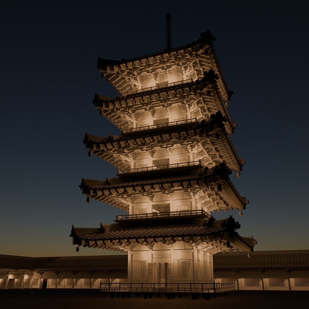 日本の寺「五重塔」3D JapaneseTemple/FiveStoryPagoda24.12