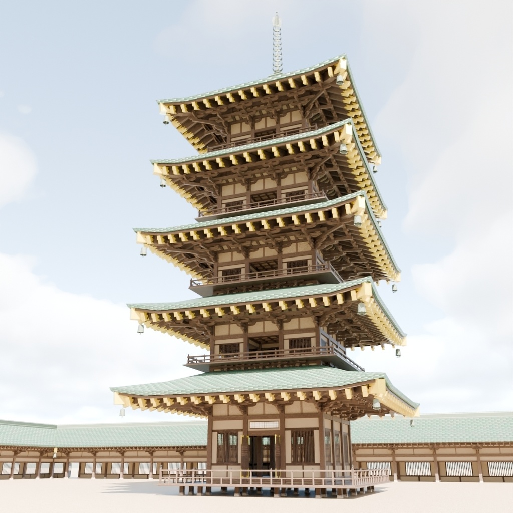 日本の寺「五重塔」3D JapaneseTemple/FiveStoryPagoda24.12