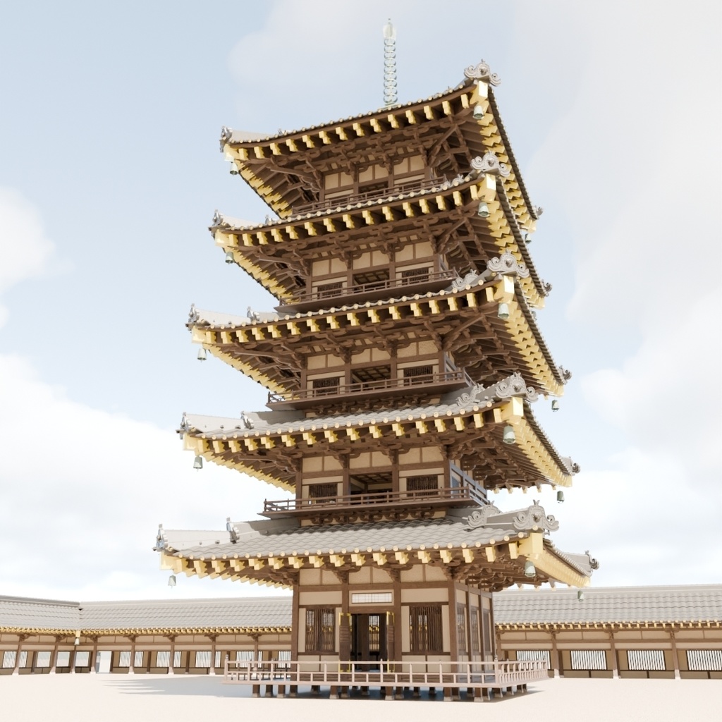 日本の寺「五重塔」3D JapaneseTemple/FiveStoryPagoda24.12