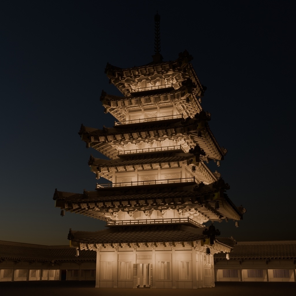 日本の寺「三重塔」3D JapaneseTemple/ThreeStoryPagoda24.12