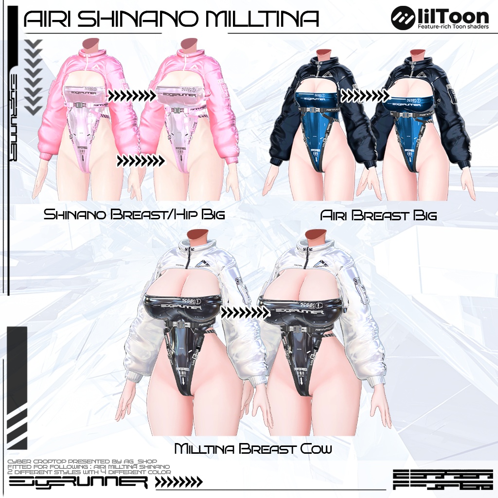 💖✨ CyberCropTop 3体アバター対応 💖✨