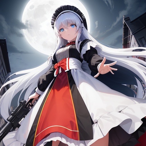 銀髪メイド少女