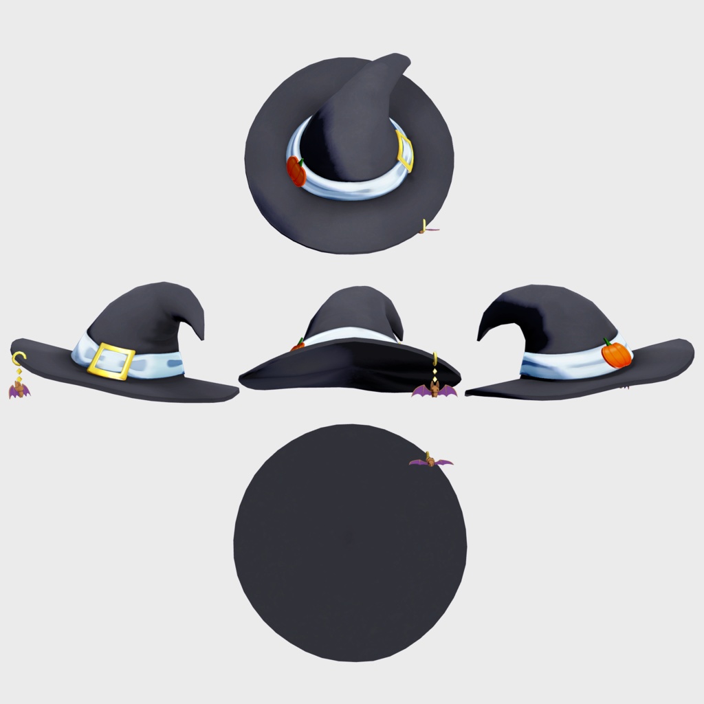 魔女っ娘セット(帽子・杖・バッグ・イヤリング等)