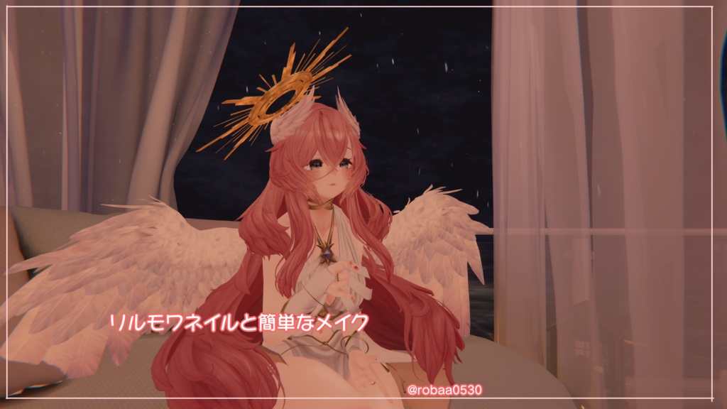 【VRChat 】-リルモワLiloumois用-ネイルと簡単なメイク　nail and makeup