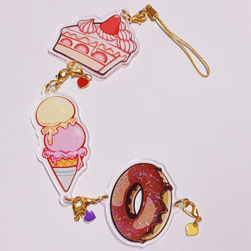 連結できるアクリルキーホルダー【スイーツ】