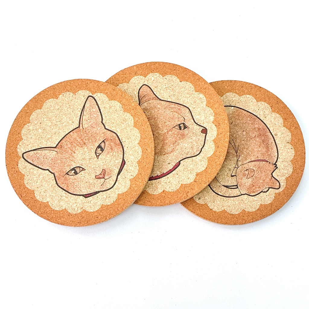 コルクコースター【にゃんこ】