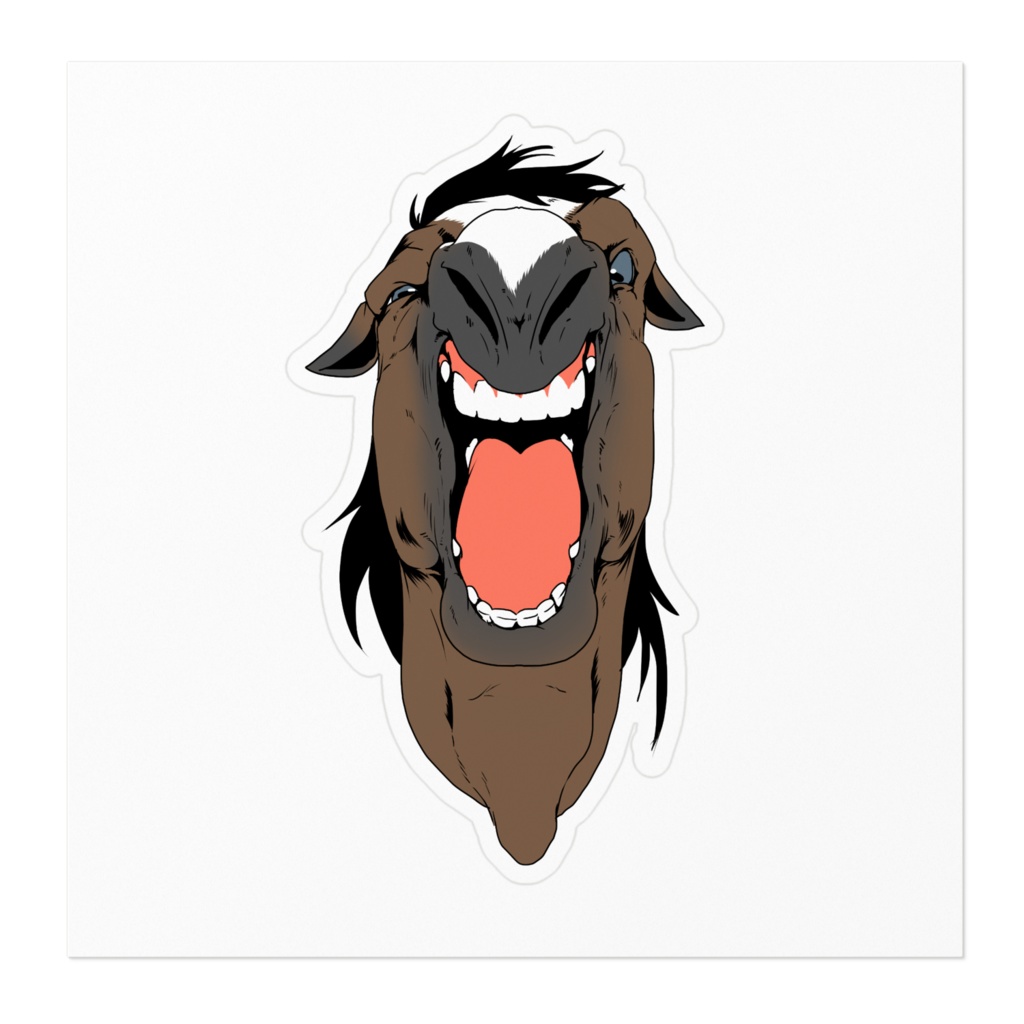 怒り馬ステッカー