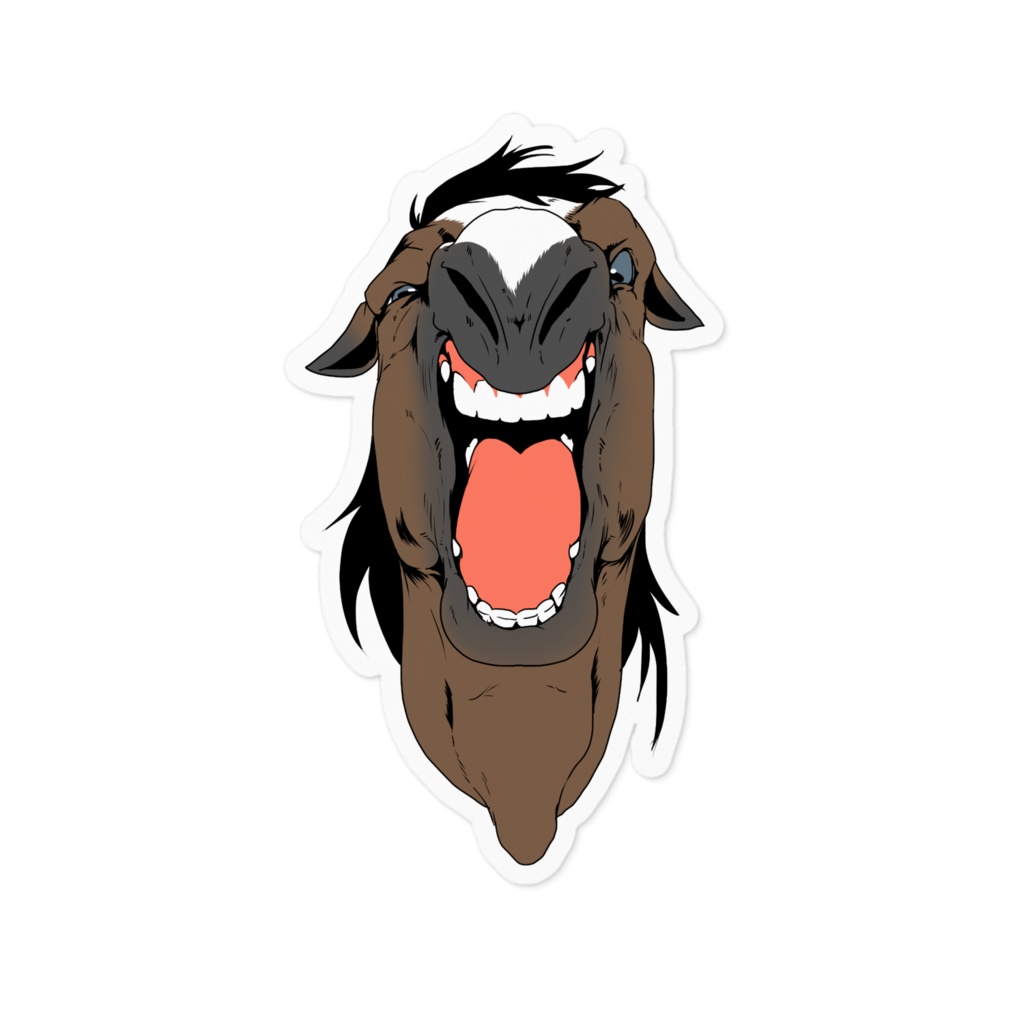 怒り馬ステッカー