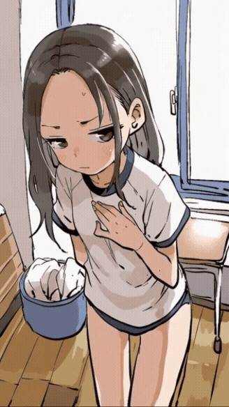 体操服でも!嫌な顔で恥じらいながらパンツを見せて欲しい!!GIF