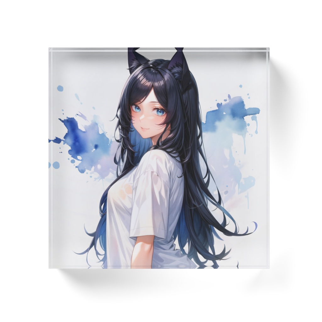 【アクリルブロック】カクヨさん 0001|白Tシャツ