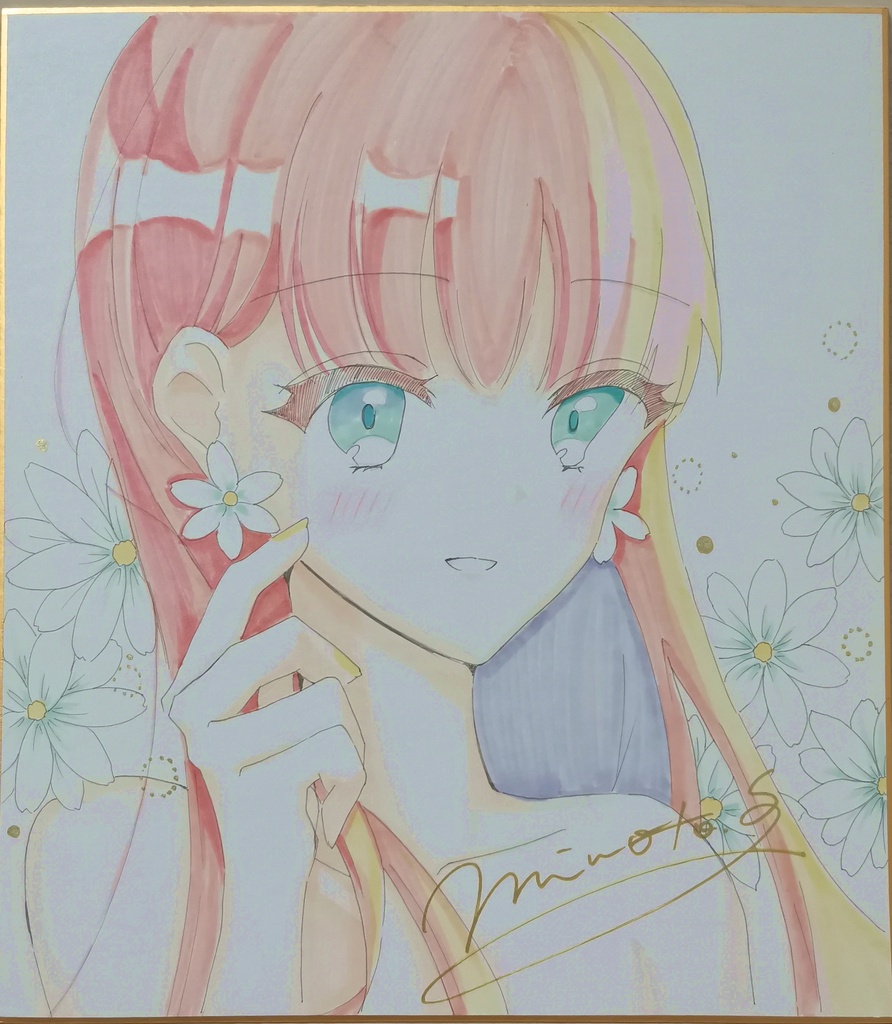 直筆イラスト色紙（033）