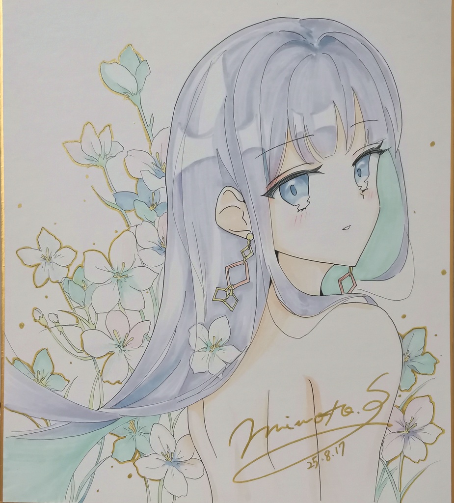 直筆イラスト色紙（035）