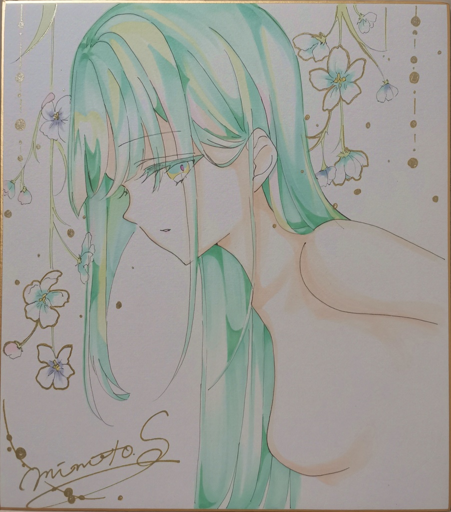 直筆イラスト色紙（036）