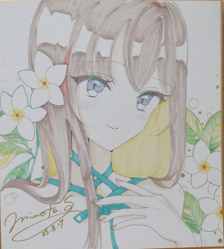 直筆イラスト色紙（038）