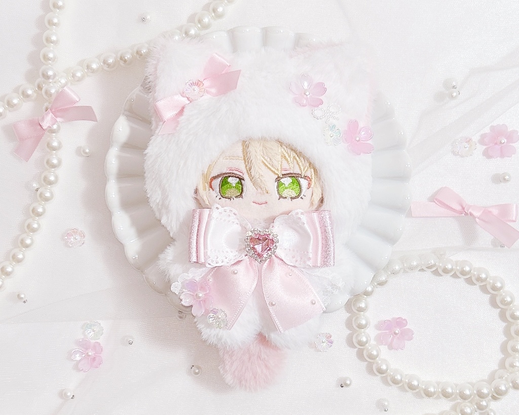 お花見 ネコ ぬい服 12cm ピンク