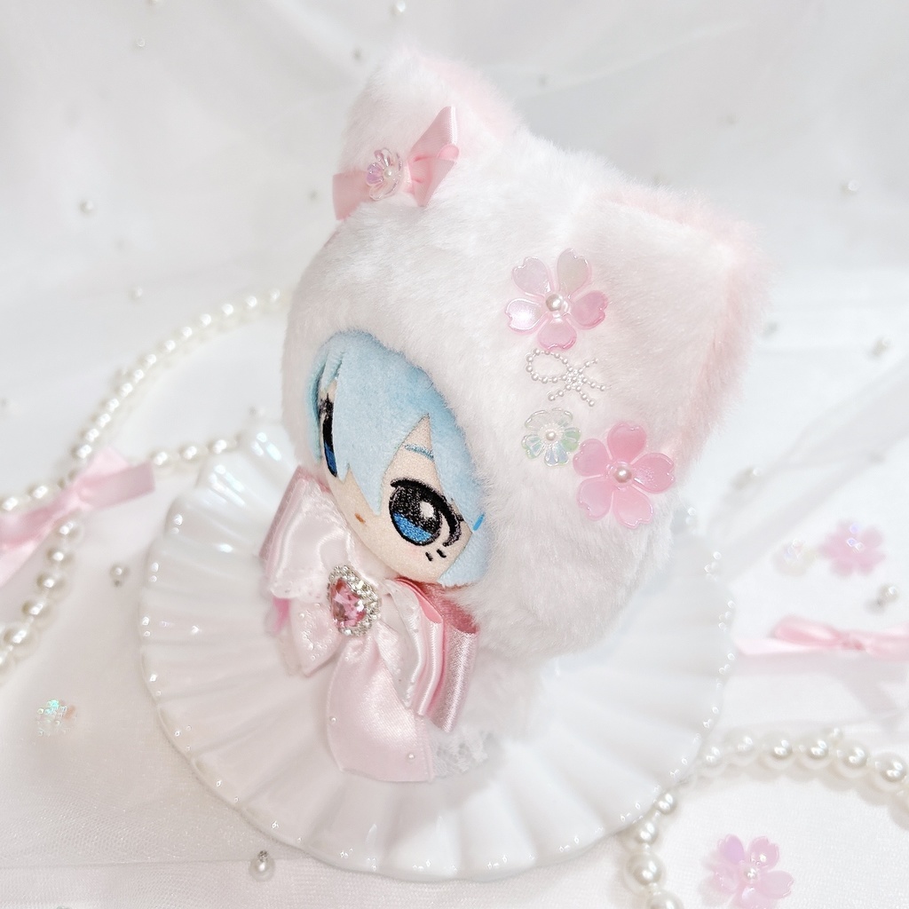 お花見 ネコ ぬい服 12cm ピンク