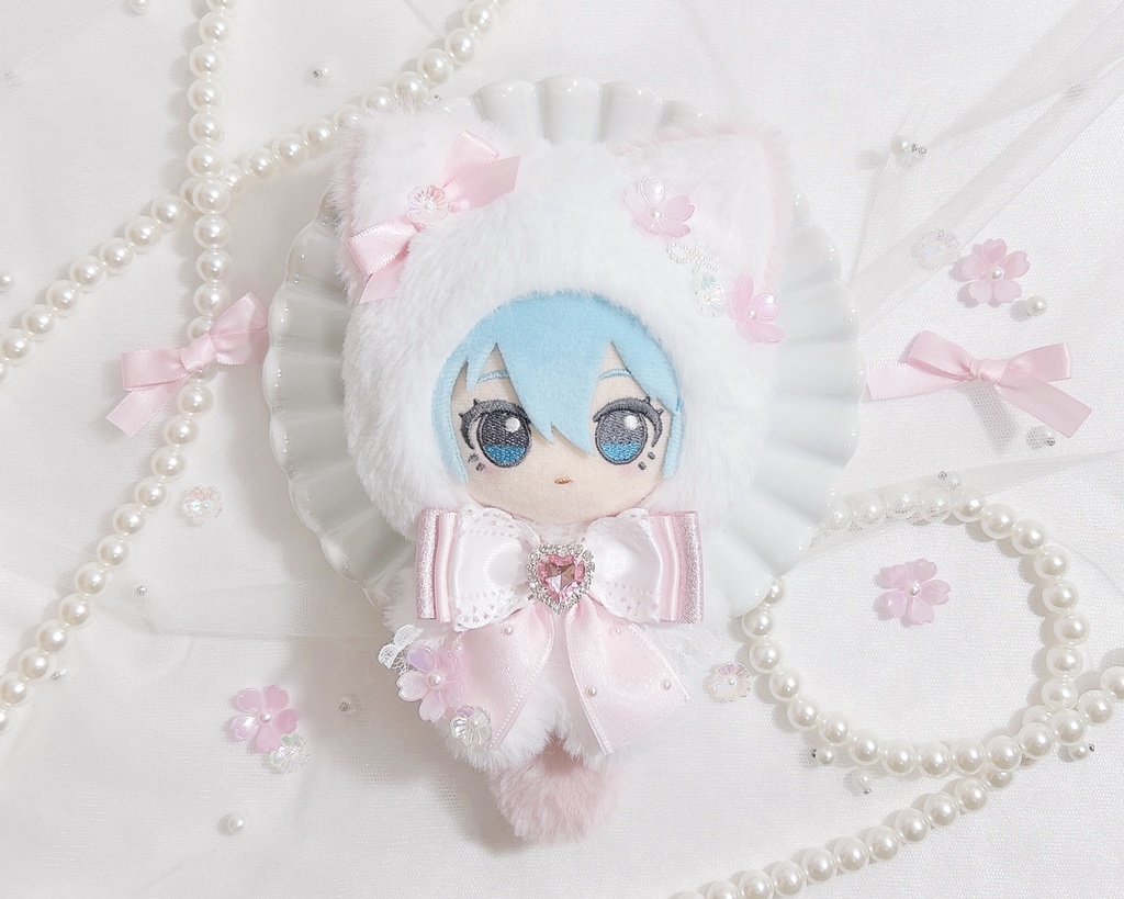 お花見 ネコ ぬい服 12cm ピンク