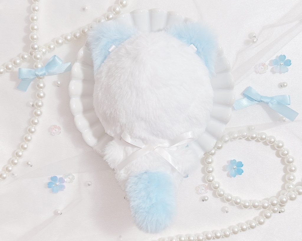 お花見 ネコ ぬい服 12cm ブルー