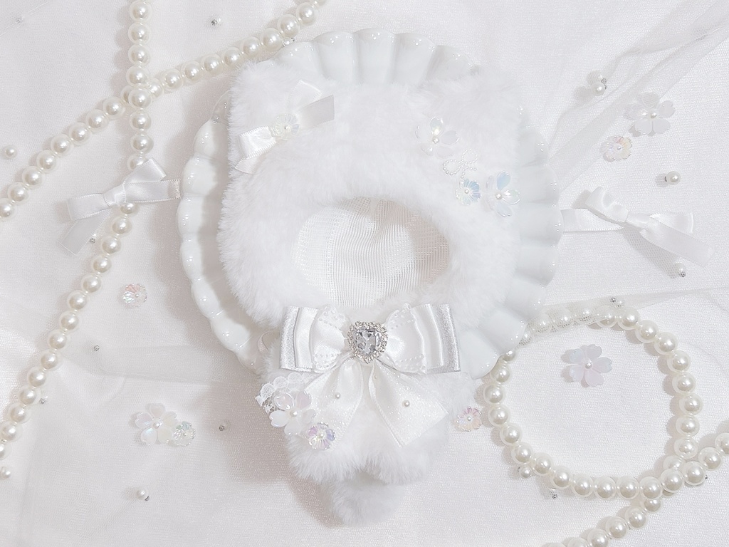 お花見 ネコ ぬい服 12cm ホワイト 桜