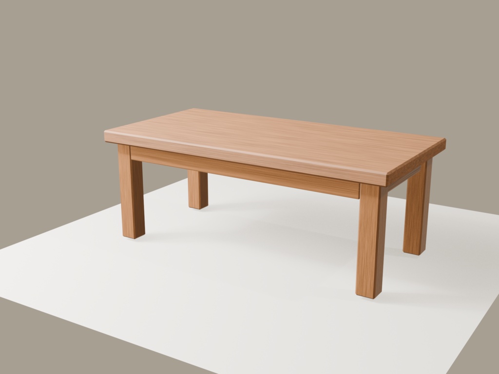 【3Dモデル】木製ローテーブル Natural | Wooden Low Table