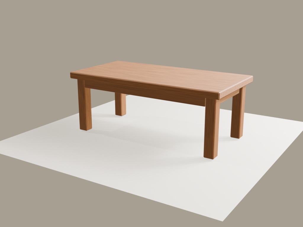 【3Dモデル】木製ローテーブル Natural | Wooden Low Table