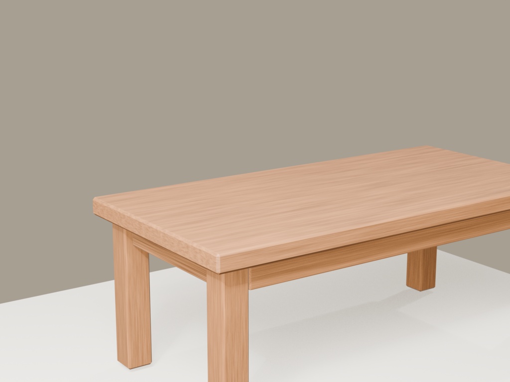 【3Dモデル】木製ローテーブル Natural | Wooden Low Table