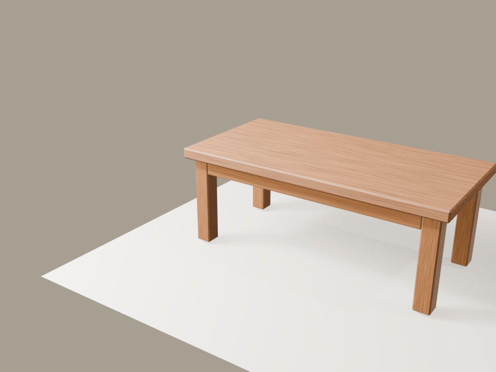 【3Dモデル】木製ローテーブル Natural | Wooden Low Table