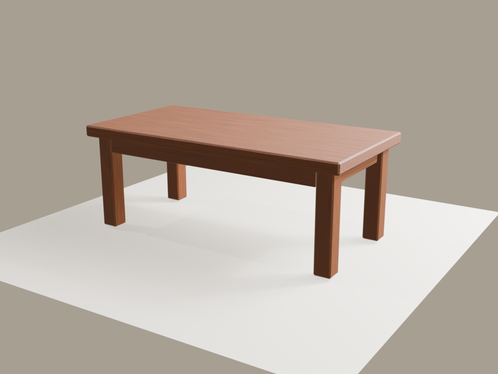 【3Dモデル】木製ローテーブル Dark | Wooden Low Table