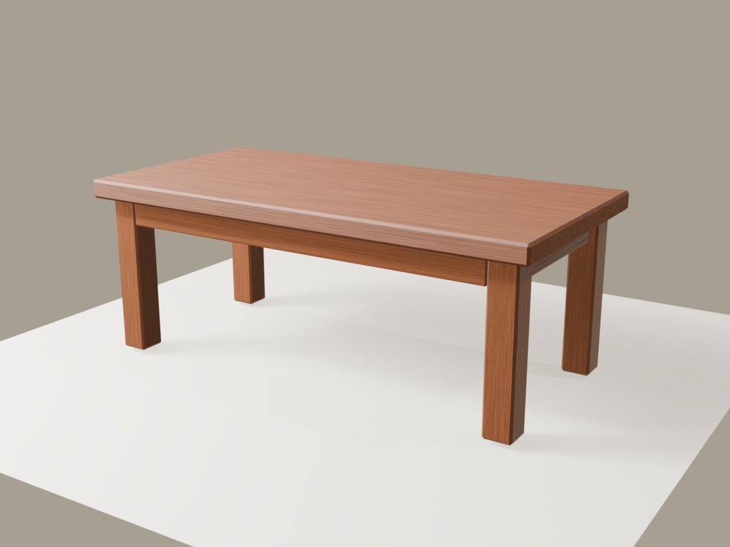 【3Dモデル】木製ローテーブル Dark | Wooden Low Table