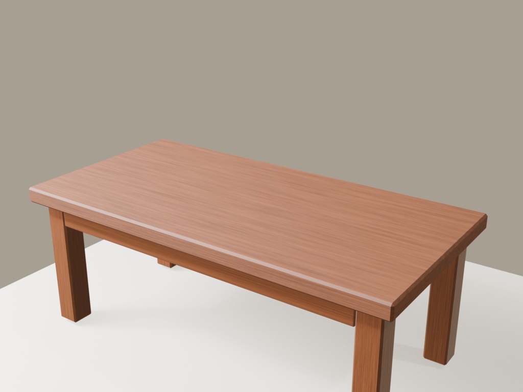【3Dモデル】木製ローテーブル Dark | Wooden Low Table