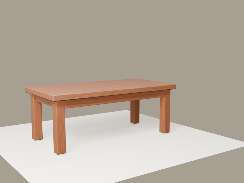 【3Dモデル】木製ローテーブル Dark | Wooden Low Table