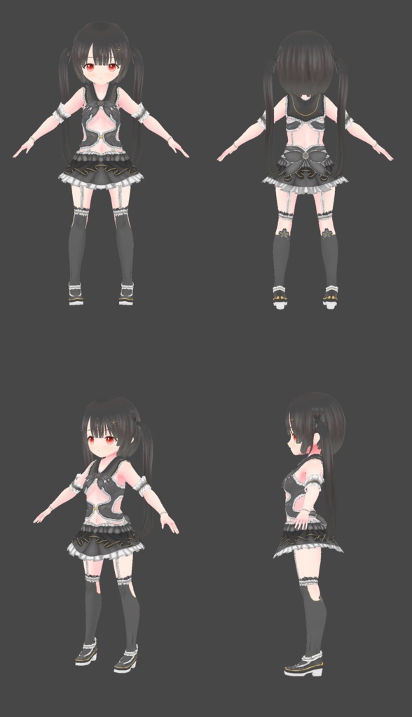 【黒VER追加・クローゼット対応】さくらロリィタVRM+衣装(カスタムアイテム / xwear)【商用利用・改変OK】