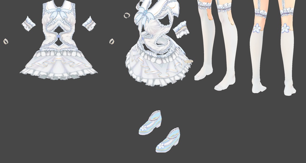 【青い桜追加】サクラロリィタと衣装(カスタムアイテム)【商用利用・改変OK】